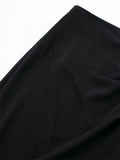Yipinpay Black Midi Skirt Woman Golden Buttons Long Skirts For Women Fashion 2023 High Waist Slit Skirt Elegant Women's Skirts