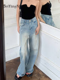 yipinpay Women's Baggy Jeans 2023 Vintage Fashion Classic Wide Leg Denim Pants Female Street Casual Korean Harajuku Chic Jean