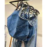 Yipinpay New Fashion Women's Vest Outerwear American Spicy Girl Sexy Tank Top Hanging Neck Denim Camisole Street Slim Fit Crop Top