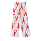 Yipinpay Cartoon Cray Print Long Pants Sets Women's Summer Lace Up Short Sleeve Shirts Wide Leg Pants 2 Piece Sets Lady Outfits