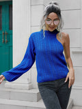 yipinpay Sweater Women One Shoulder Pullover Cut Out Long Sleeve Sweaters Fall Winter Clothes Jumper Female Streetwear Knitted Top