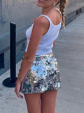 Yipinpay Fashion Women Wrapped Half Dress Sequined Summer Spring Fall Dance Street Club Party Short Skirt Street Style Hot Sale S M L