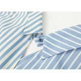 yipinpay Women's Clothing Shirts Polo Collar Stripe Printing Asymmetrical Long Sleeves Casual Vintage Fashion Baggy Blouse Tops Ladies