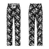 Yipinpay Womens Fuzzy Pajama Pants Sleepwear Skull Print Elastic Waist Long Pants Thickened Nightwear Halloween Lounge Bottoms