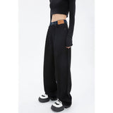 yipinpay High Waist Womens Jeans Wide Leg Baggy Chic Design Denim Pants Streetwear Vintage Trend Summer Loose Straight Jean Trouser