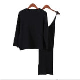 Yipinpay Sweater Set Women's Fashion Two-piece Skirt 2024 Spring And Autumn Solid Color Student Pullover