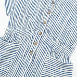Yipinpay 2023 Woman Short Playsuit Blue Striped Baggy Summer Jumpsuit For Women Fashion Pockets Short Sleeve Women's Loose Overalls