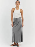 Yipinpay Summer For Women Maxi Skirt Slim Loose Lace-Up Elegant Fashion Party Outfits Skirt Solid High Waist Casual Long Skirt Y2k
