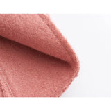 Yipinpay New Women Chalk Pink Oversize Boucle Sweatshirt O Neck Long Sleeve Female Autumn Winter Pullover Tops