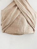 Yipinpay New Fashion Women Sexy Backless Linen Halter Top Summer Crop Top
