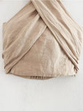Yipinpay New Fashion Women Sexy Backless Linen Halter Top Summer Crop Top