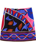 Yipinpay Women Skirt Print High Waist Mini Skirt Y2k Streetwear Short Skirts Woman Fashion 2023 Vintage Summer Elegant Skirts