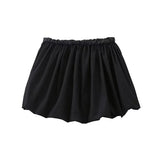 Yipinpay Fluffy Short Skirt For Women 2024 Summer Beach Solid Pleated Mini Skirts Chic Lady 2 Wear Off Shoulder Tops Streetwear