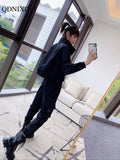 Yipinpay Women's tracksuit new in cargo pants Long sleeve coat korean fashion matching sets sports Loose handsome two pieces set