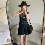 Yipinpay For Women Summer Denim Shorts Korean Style Wide Leg Jeans Pants Light Blue High Waisted Baggy Casual Fashion Shorts