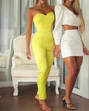 Yipinpay Jumpsuits Sexy 2023 New Fashion Sleeveless Bandeau Bowknot Design Jumpsuit Female Rompers