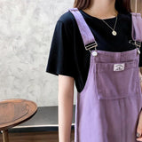 Yipinpay Black Denim Jumpsuit Overall for Women 2023 Korean Style Romper Shorts Casual Purple Playsuits Baggy Pants Female Clothing