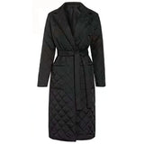 Yipinpay Winter Spring Mid-length Women's Parkas Black Cotton Padded Lace Jacket Light Thin Fashion Elegant Quilted Coats for Women
