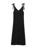 Yipinpay New Women Fashion Hollow Out Knit Dress Sleeveless V Neck Female Midi Sexy Dresses Summer Vestido