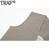 Yipinpay Asymmetric Sleeveless Vests For Women Cropped Summer Jacket Womens 2023 Double Breasted Sleeveless Blazer Woman Waistcoat