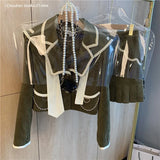 Yipinpay Piece Outfits Preppy Navy Collar Jacket Vintage Mini Pleated Skirts Sets 2023 Fall Patch Contrast Sailor Coat Casual