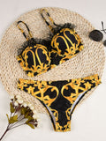 Yipinpay Up Bikini 2023 Bikini Set High Waist Swimwear Women Swimsuit Female Swimming Suit Bathing Suit Print Bikini Set