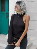 yipinpay Sweater Women One Shoulder Pullover Cut Out Long Sleeve Sweaters Fall Winter Clothes Jumper Female Streetwear Knitted Top
