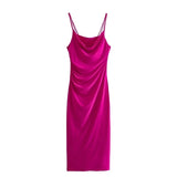 Yipinpay Ruched Slip Long Dress Women Backless Bodycon Dress Women Summer Elegant Party Dresses Woman Sexy Evening Dresses For Prom