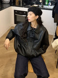 Yipinpay Black Leather Jacket Women Casual High Street Moto Biker Zipper Jacket Female New Outerwear Faux Leather Coat Winter