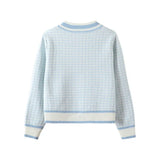 Yipinpay Short Cardigan Women's Sweater Coat Autumn And Winter New Style Outer V-neck Loose Plaid Top All-match Casual