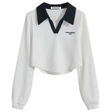 Yipinpay Spring and Autumn New Fashion Short Polo Sweatshirt+Wide Leg Pants Two Piece Women's Sportswear Set Korean Elegant Clothing