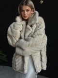Yipinpay Warm Faux Fur Coat Women Chic Casual Lapel Long Sleeve Thick Fluffy Coats Autumn Winter Lady Streetwear Overcoats