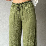 Yipinpay New Fashion Black Loose Pants Women Vintage Bandage High Waist Trousers Vintage treetwear Ice Silk Straight Pants Female