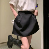 Yipinpay 2023 Summer New High Waist Women Shorts Fashion Solid Causal Pocket A Line Mini Skirt Faldas Mujer Moda White Suits