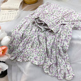 Yipinpay Korean Fashion Midi Skirt Women Vintage Floral Print High Waist Pleated Skirts 2023 Spring Summer Chic A-line Faldas