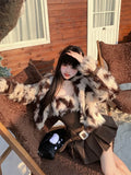 Yipinpay Hot Girl Suit Women's Autumn/Winter Faux Fur Short Coat Strap Slim Fit A-line Dress Two-piece Set Fashion Female Clothes