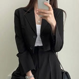 Yipinpay Piece Sets Women Outifits 2024 Fall Office Lady Pants Korean Blazer Suits Long Sleeve Fashion Coat Black High Waisted Pants