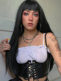 Yipinpay Dark Casual Sexy Vest Women Animal Print Bodycon Slim Crop Tank Tops Gothic Punk Fashion Nightclub Corset Camisole Femme