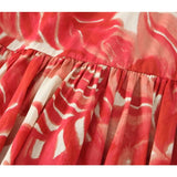 Yipinpay Print Ruffle Long Dress Women Off Shoulder Summer Dresses Woman 2023 Holiday Short Sleeve Slip Dress Ruched Midi Dresses