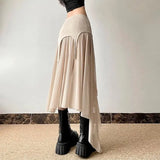 Yipinpay Spicy Girl Style Light and Thin Split Mesh Irregular Skirt for Women High Waist Slim Versatile Mid Length y2k Skirt