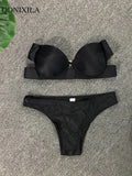 Yipinpay Woman Separate Swimsuit Beach Outfits High Waist Sexy Bikini Set 2 Pieces Plus Size Bathing Suit Feminine Women's Swimwear