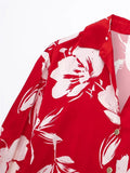 Yipinpay Floral Shirts And Blouses For Women Red Button Up Shirt Women Long Sleeve Fashion Woman Blouses 2023 Elegant Female Shirts