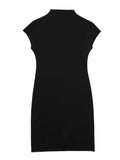 Yipinpay 2023 Black Knitted Dresses For Women Elegant Short Dresses Woman Mini Bodycon Dress Women High Neck Sleeveless Party Dress