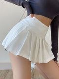 Yipinpay Sexy Split Pleated Miniskirt Women Preppy High Waist A-line Slim Micro Outdoor Sex Skirt Pants Summer Outfits Club Wear