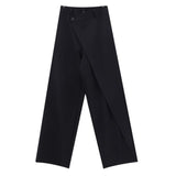 yipinpay Women Suit Pants Fold High Waist American Vintage Baggy Pants Streetwear Style Fashion Female Straight Wide Leg Trouser