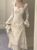 Yipinpay New Women Fashion Elegant Casual Bodycon Midi Dress Vintage Chic Slim Party Prom Long Robe Female Birthday Clothes Mujers