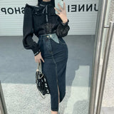 Yipinpay Blusas Mujer De Moda Fall French Court Style Vintage Shirt Bowknot Fungus Shirt White Top Letter Blouse Ribbon Shirts