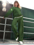Yipinpay Fashion 2023 Pocket Cargo Pants Sets Green Two Piece Sets Women Street Outifits Pullover And Pants Women Tracksuits