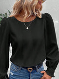 Yipinpay Simple Long Sleeve White Women's Blouses Fashion O-neck Loose Black Elegant Office Lady Shirt Tops Casual Femmal Clothing