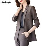 Yipinpay Women's Spring Autumn Professional Suit Jacket Matching Set Korean Elegant Casual Blazers+Pants Two Piece Female Trousers Suit